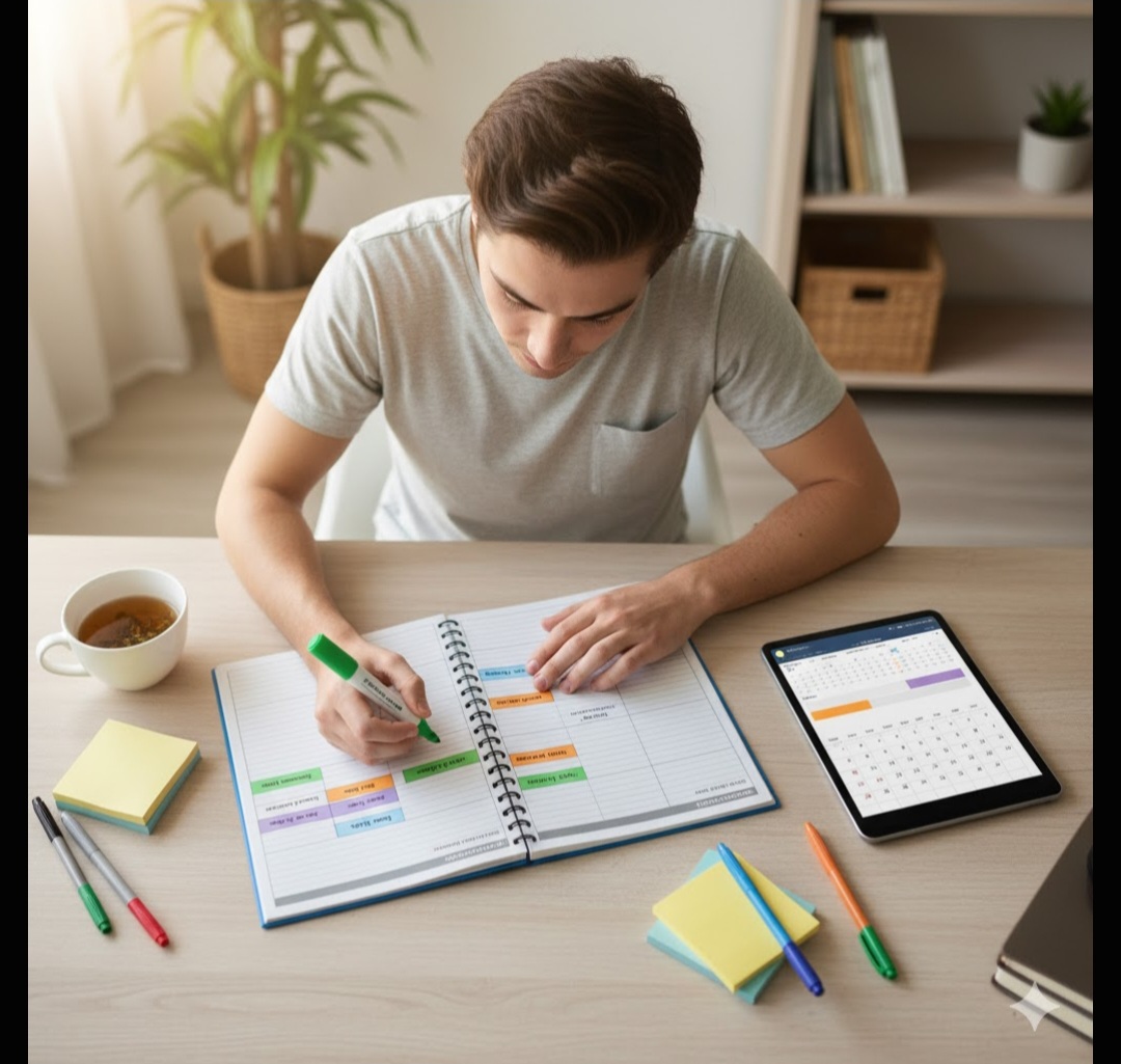 Balancing online work and studies
